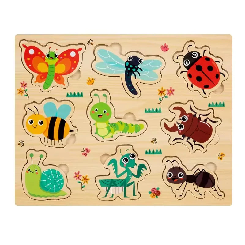 Wooden Puzzles for Kids Ages 2-8 Children Learn Educational Puzzle Toys for Boy Girl Montessori DIY Wood Toy Matching Board Game