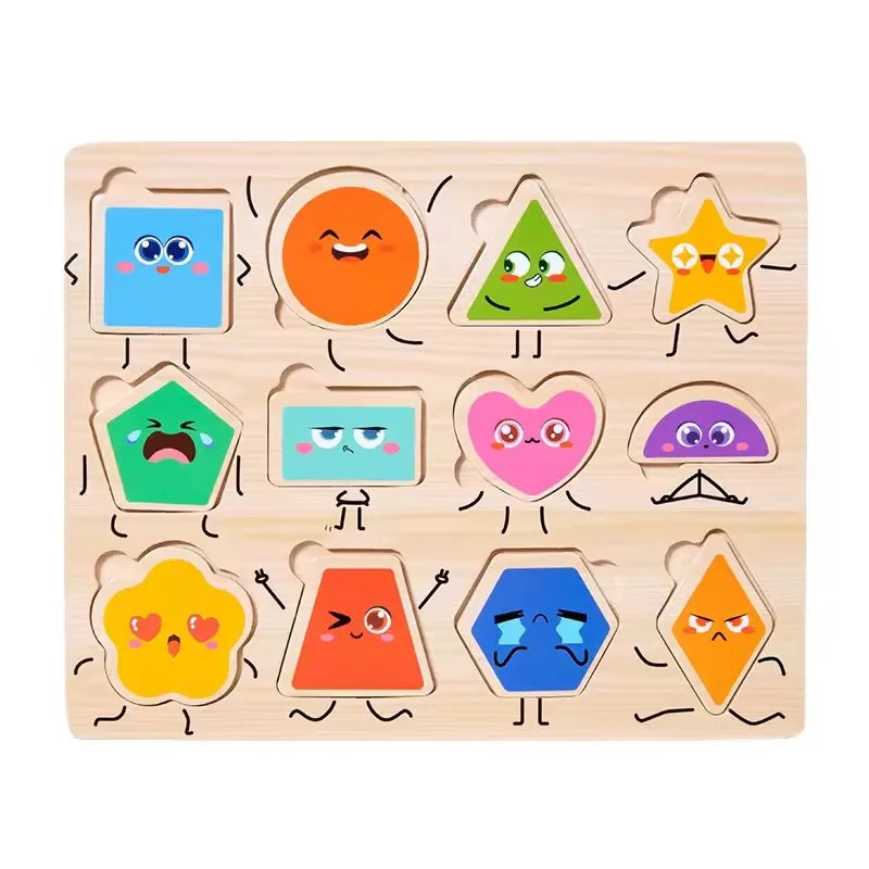 Wooden Puzzles for Kids Ages 2-8 Children Learn Educational Puzzle Toys for Boy Girl Montessori DIY Wood Toy Matching Board Game