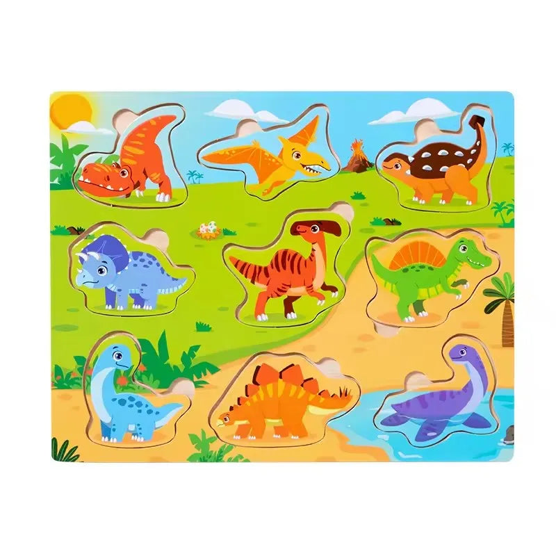 Wooden Puzzles for Kids Ages 2-8 Children Learn Educational Puzzle Toys for Boy Girl Montessori DIY Wood Toy Matching Board Game