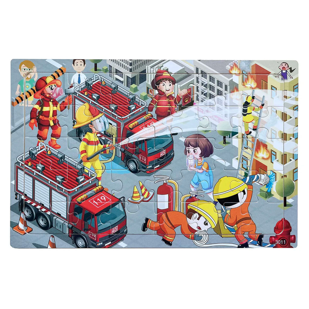 1pc 30 Pieces Wooden Jigsaw Puzzle Kids Cartoon Animal Vehicle Puzzles Games Montessori Learning Educational Toys for Children