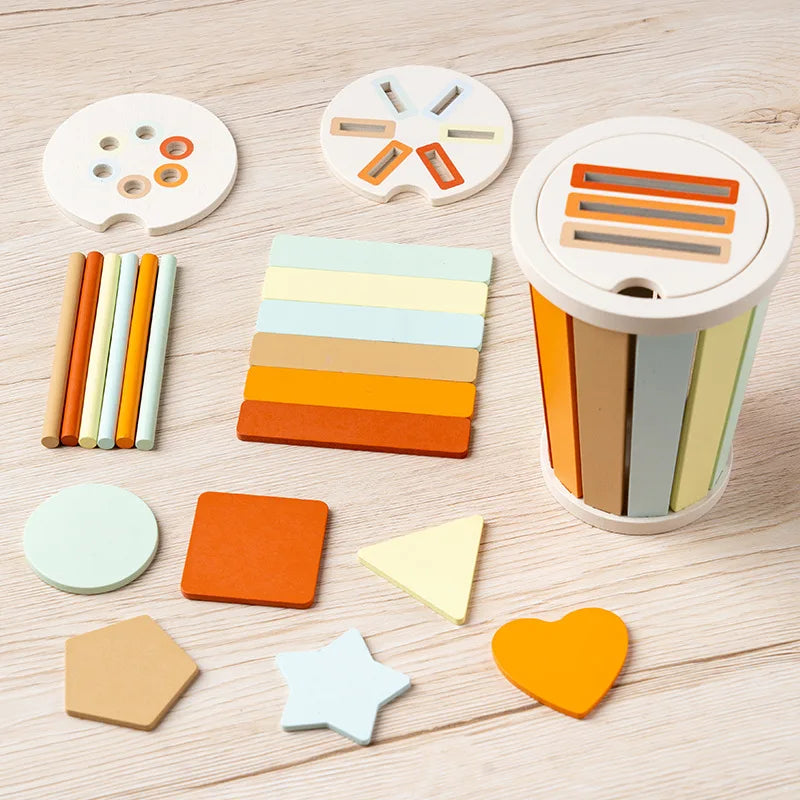 Color classification matching toys, wooden shape recognition toys, children's mathematics learning education toys, sports gifts