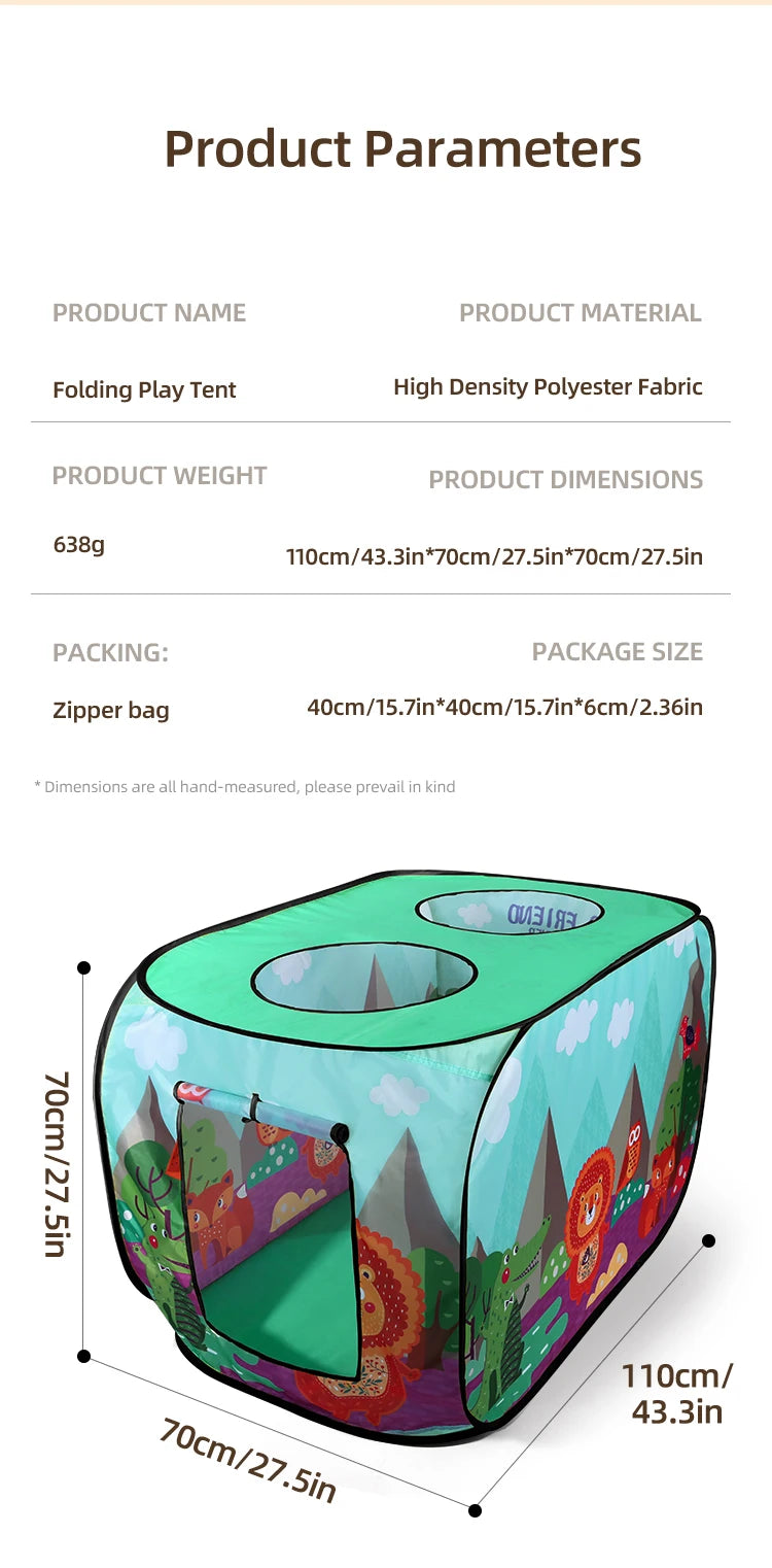 Car Tent Indoor and Outdoor Baby Game Park No Installation Foldable Baby Early Education Toys