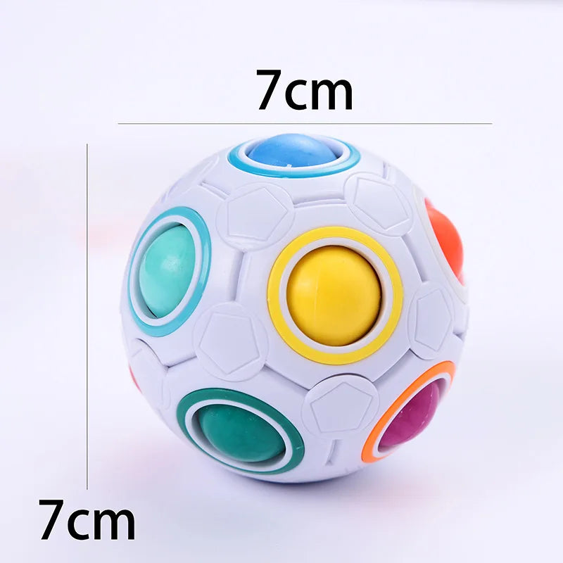Magic Rainbow Puzzle Ball Cube Speed Ball Fun Brain-training Stress Reliever Fidget Ball Toy Christmas for Kids And Adults