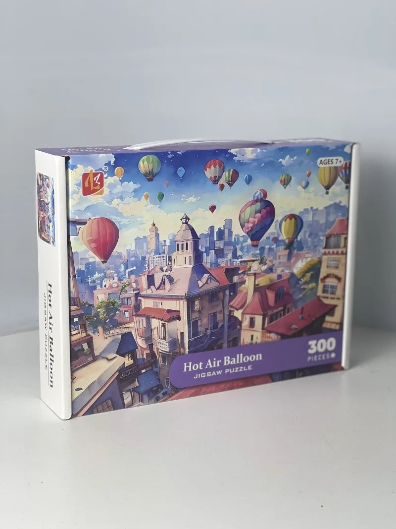 35*42cm Adult 300PCS Paper Jigsaw Puzzle Dinosaur Underwater Worlds Hot Air Balloon World Map Coast Port Entertainment Toy
