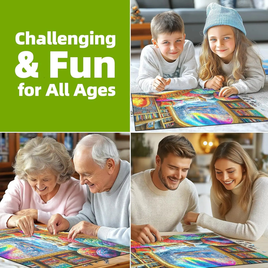 1000/500/300 Pieces Wooden Puzzle for Sleepy Time Jigsaw Puzzles for Challenging Family Activity Games Party Birthday Gift