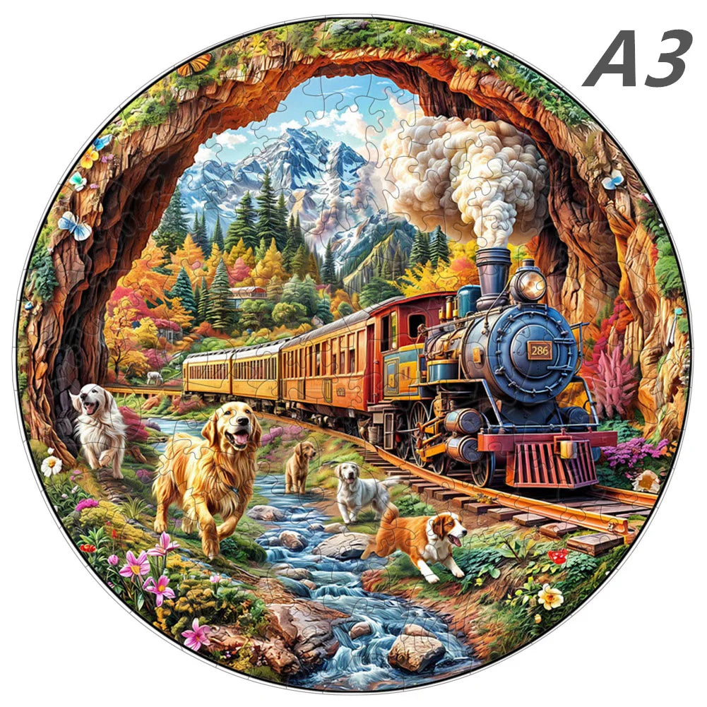 Spring Cat - Wooden Puzzle For Advanced Players - Creative Multiple Special Shapes, Creative Gifts For Boys And Girls