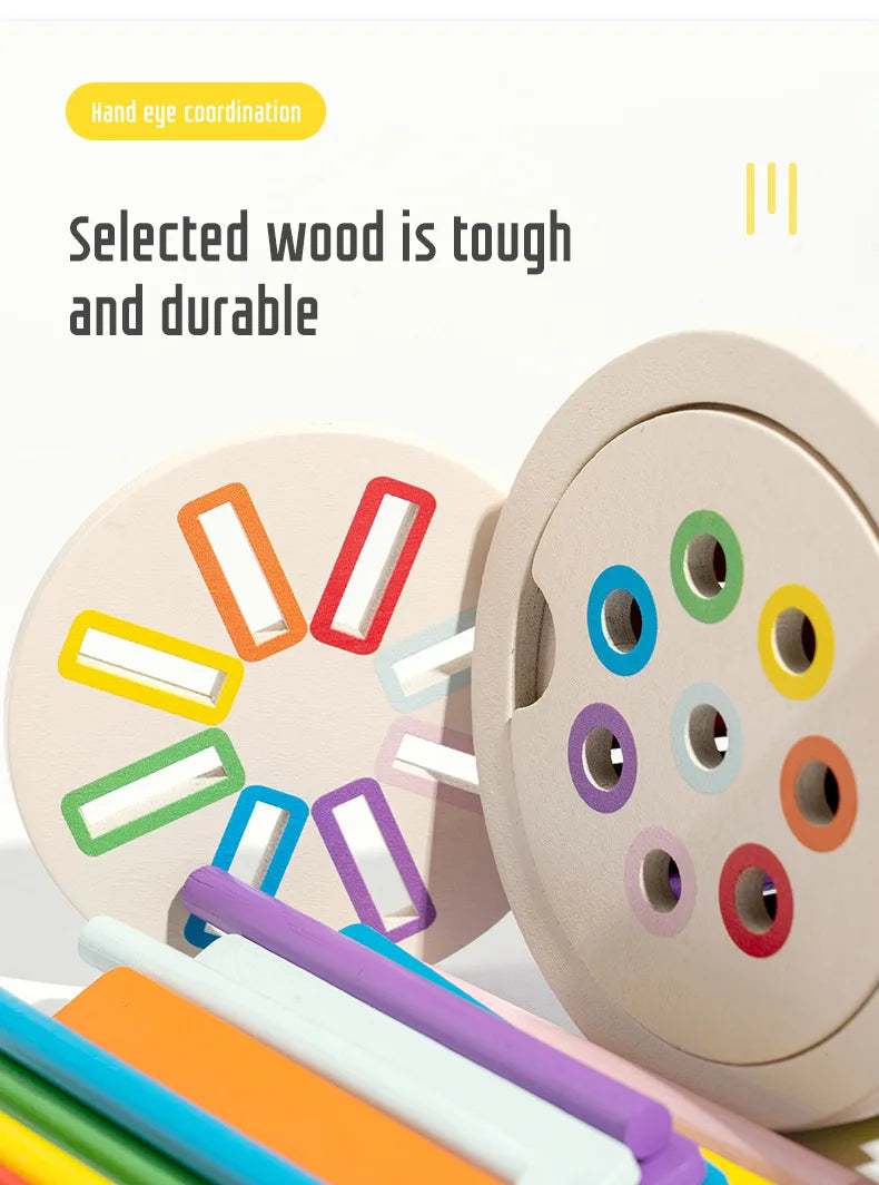 Color classification matching toys, wooden shape recognition toys, children's mathematics learning education toys, sports gifts