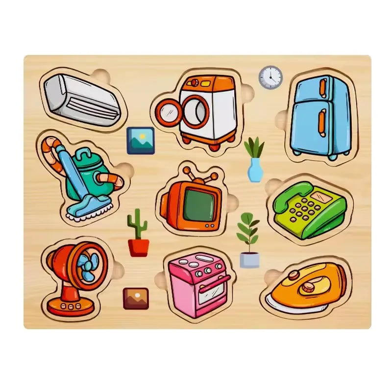 Wooden Puzzles for Kids Ages 2-8 Children Learn Educational Puzzle Toys for Boy Girl Montessori DIY Wood Toy Matching Board Game