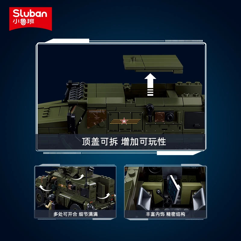 NEW 519PCS Military Typhoon VDVS Assault Armored Vehicle Model Building Blocks Sets 4 Soldiers Educational Toys Christmas Gifts