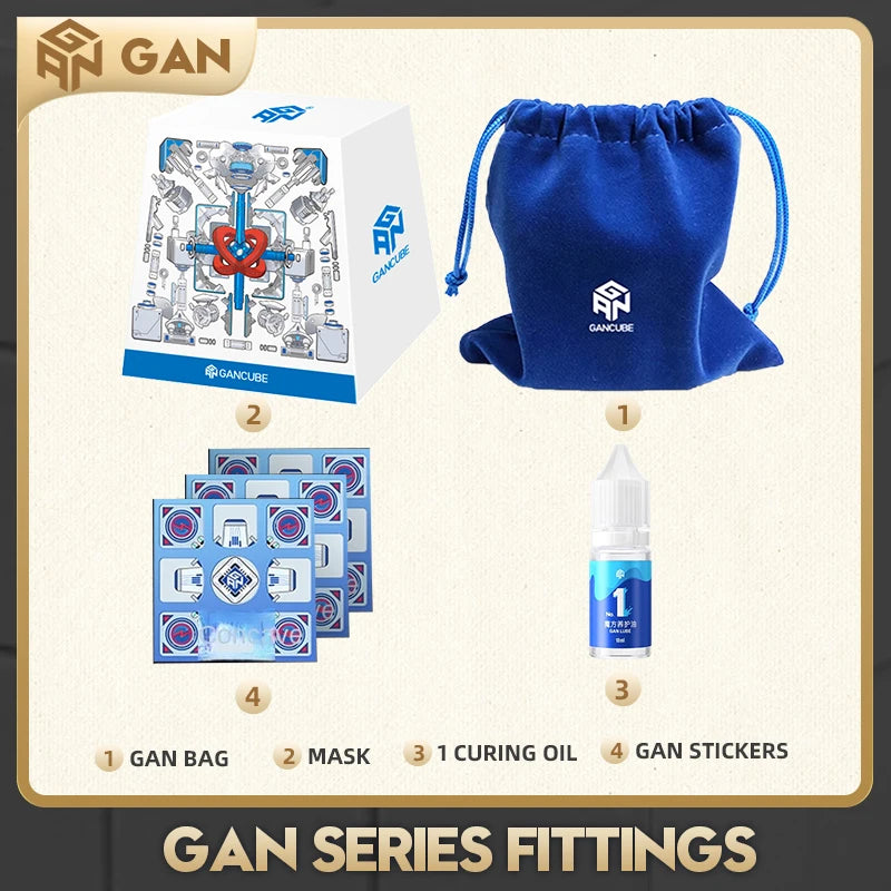 GAN Magic Cube Mask Set Sail Sticker Storage Bag No. 1 Maintenance Oil Cube Spare Parts