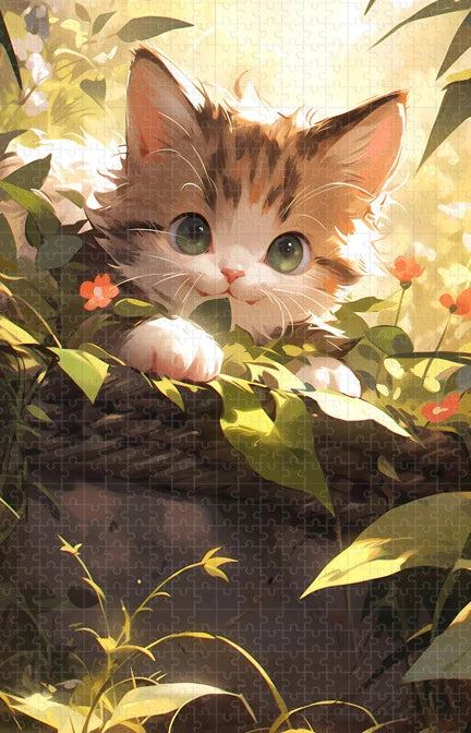 Cartoon Bagged Puzzle Adult 1000 Pieces Animals Cat Wolf Whale Dreamy Decorative Painting Hand- Assembled Gifts Minimalist Bag