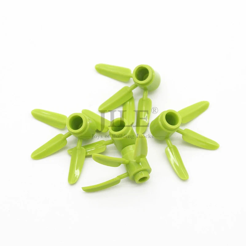 110pcs MOC DIY Building Blocks Plant Brick Round 1x1 with 3 Bamboo Leaves Tree Compatible 30176 Children Figures Plastic Toys
