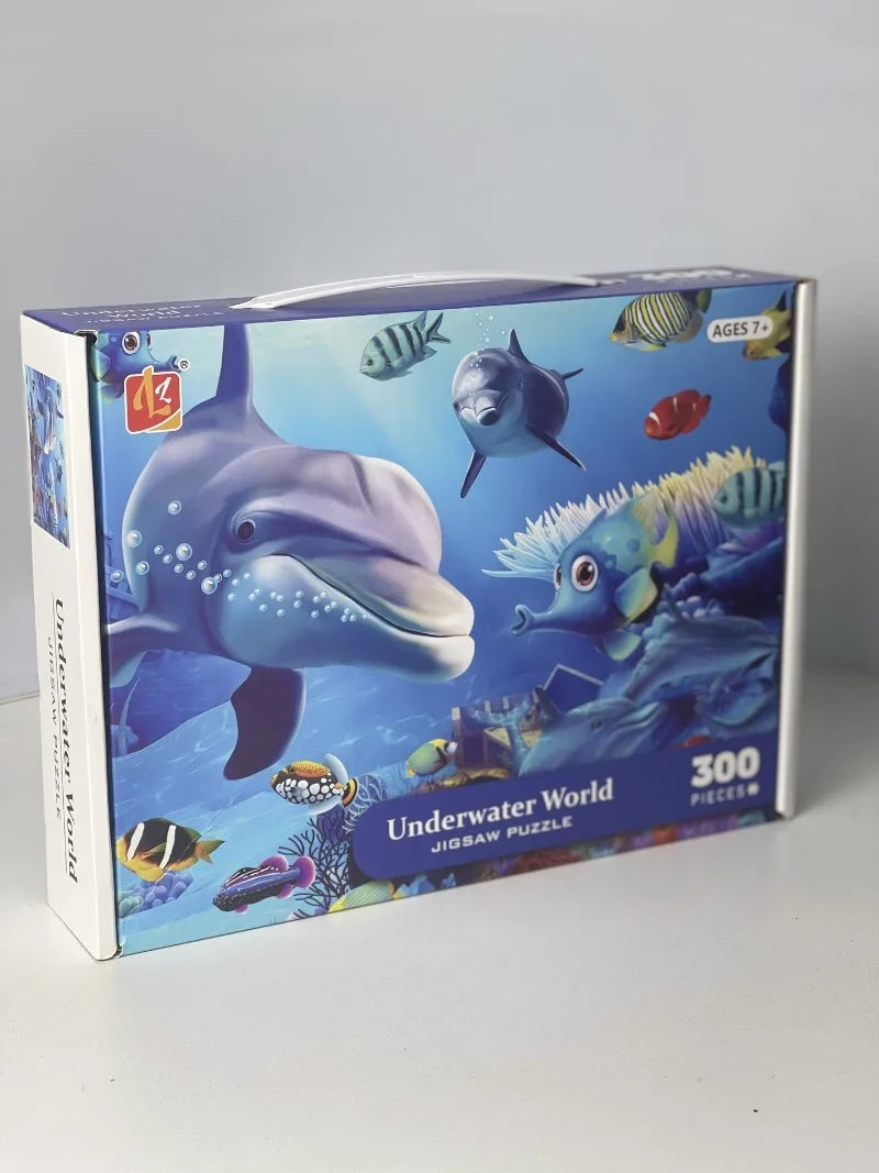 35*42cm Adult 300PCS Paper Jigsaw Puzzle Dinosaur Underwater Worlds Hot Air Balloon World Map Coast Port Entertainment Toy