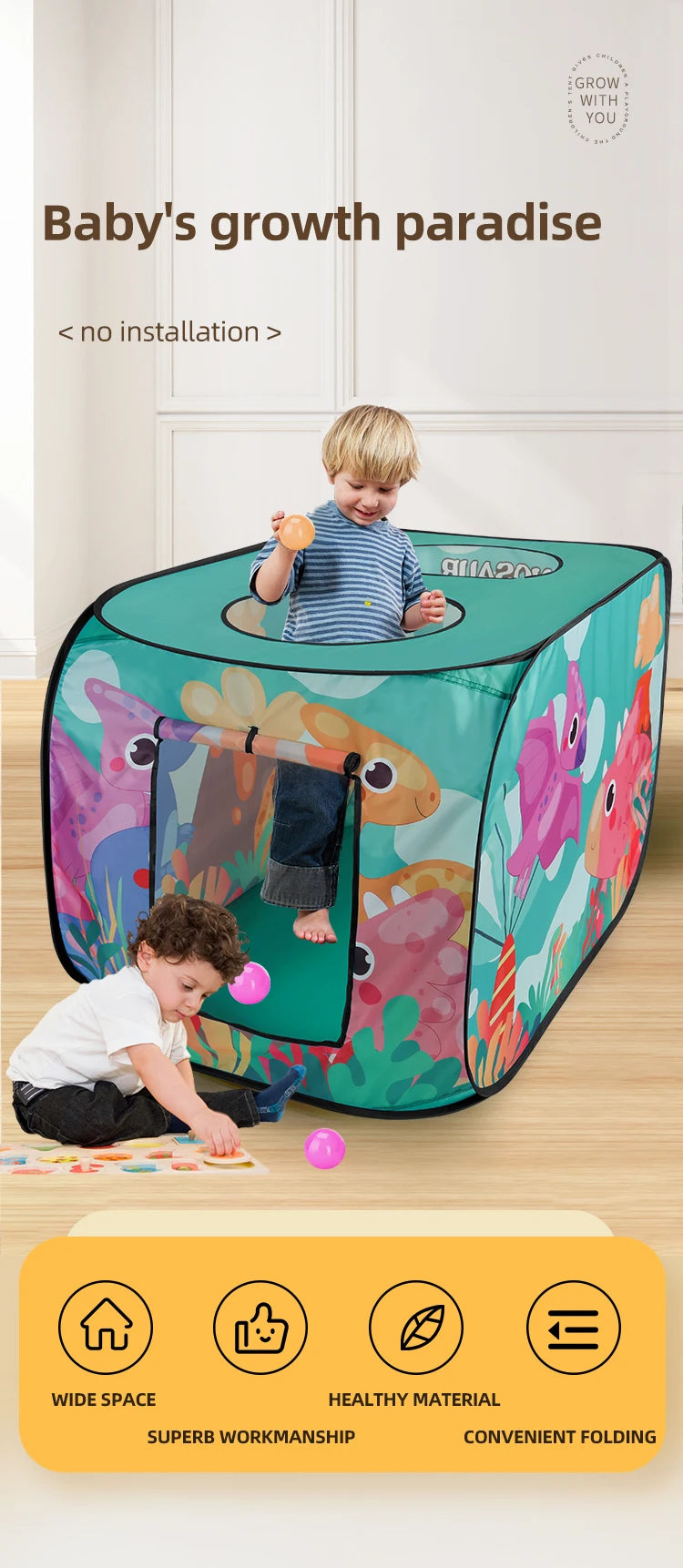 Car Tent Indoor and Outdoor Baby Game Park No Installation Foldable Baby Early Education Toys