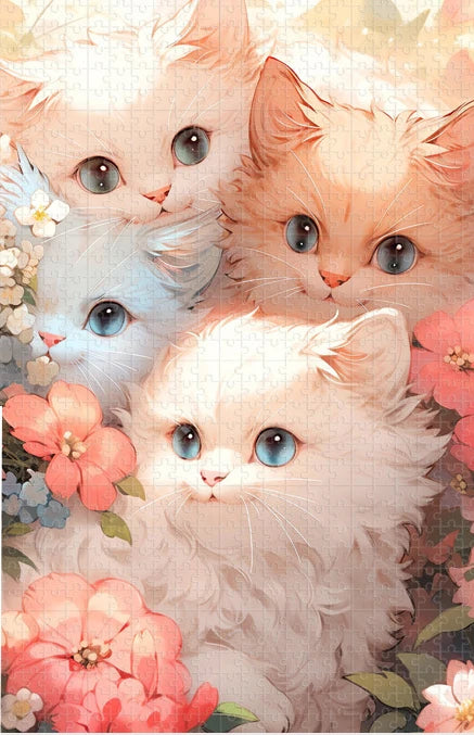 Cartoon Bagged Puzzle Adult 1000 Pieces Animals Cat Wolf Whale Dreamy Decorative Painting Hand- Assembled Gifts Minimalist Bag