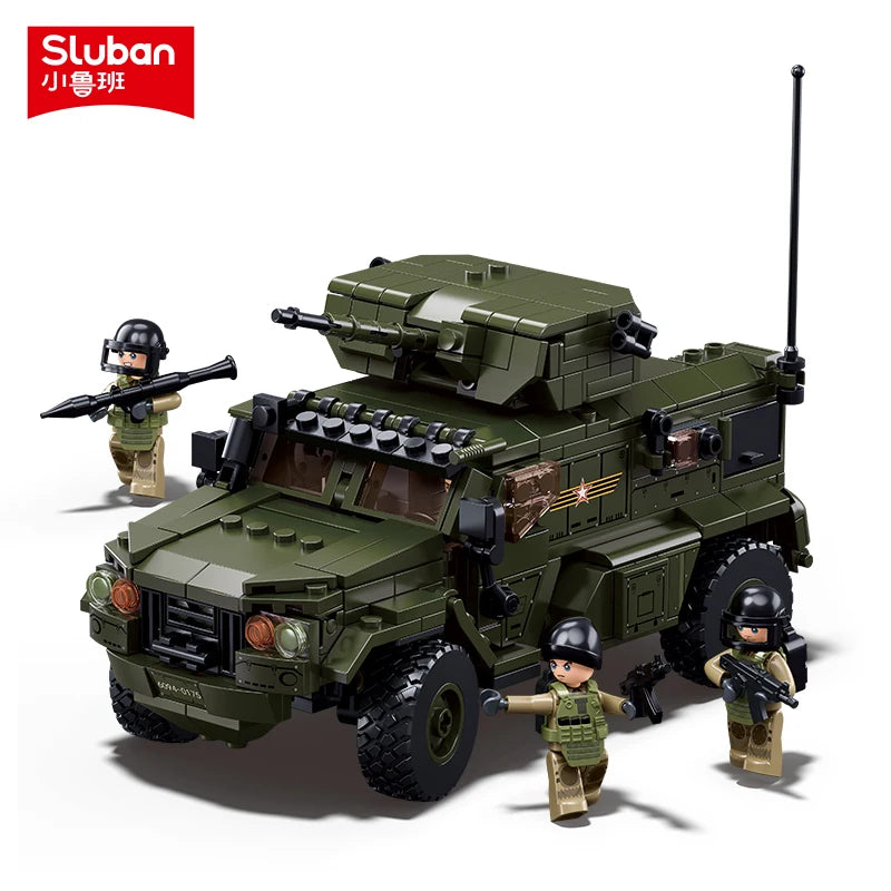 NEW 519PCS Military Typhoon VDVS Assault Armored Vehicle Model Building Blocks Sets 4 Soldiers Educational Toys Christmas Gifts