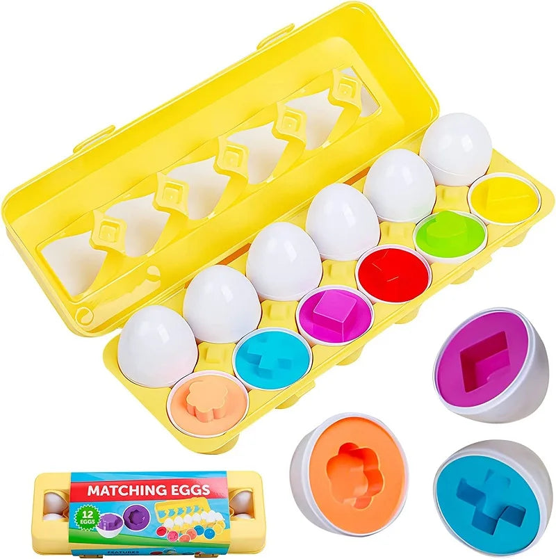 Montessori Eggs Toys For Kids Smart Egg Sorter Puzzle Shape Matching Games Baby Educational Learning Toys For Child Easter Gift