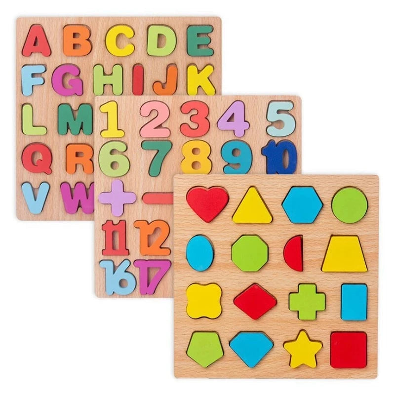 Baby Wooden Montessori Puzzle Child Game Wooden Puzzle 3D Cartoon Animal Puzzle Babies Toys Puzzles For Kids 1 2 3 Year Old